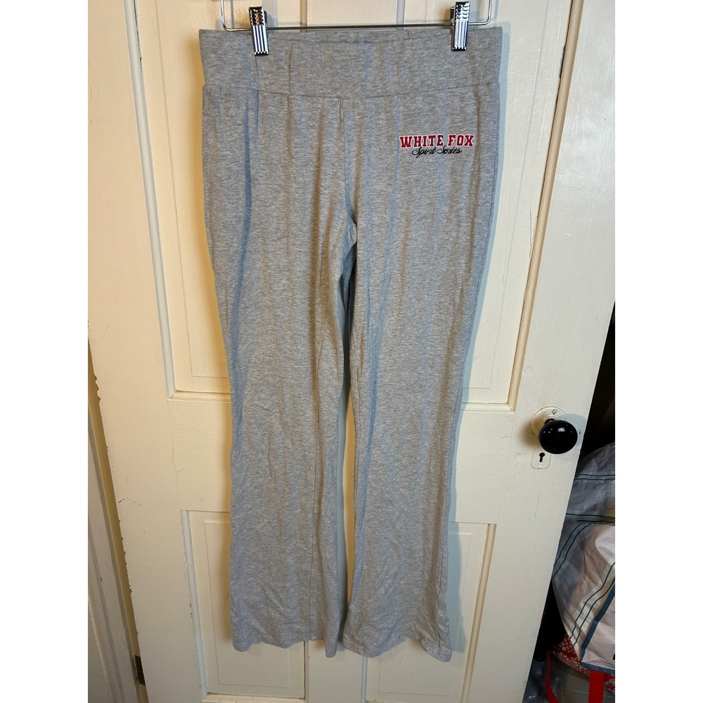 White Fox Sport Series Heather Gray Flare Lounge Pants Womens Large Cotton Blend